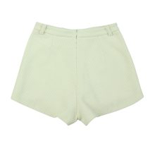 Bordázott krémszínű rövidnadrág