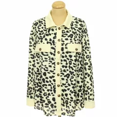 Shein leopárdmintás mikrokord ing