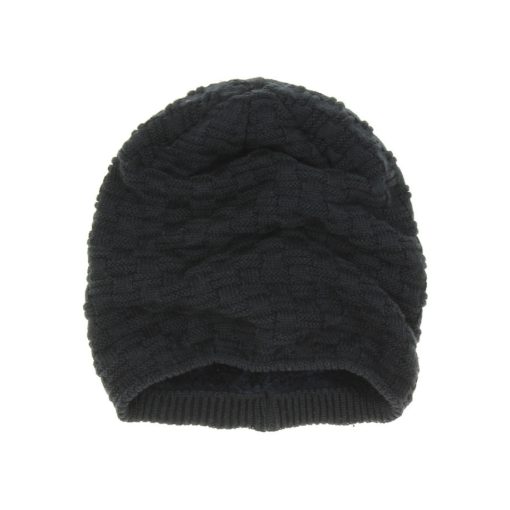 Kék kötött sapka microfleece béléssel