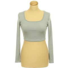 Szürke bordázott felső