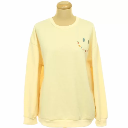 Shein feliratos sárga pulóver