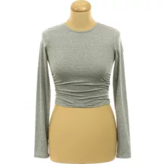 Shein ráncolt szürke top