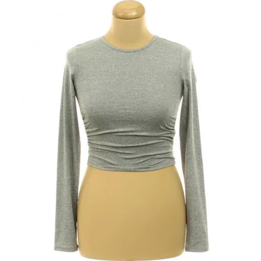 Shein ráncolt szürke top