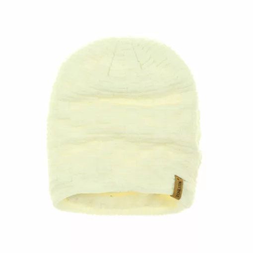Krémszínű kötött sapka microfleece béléssel