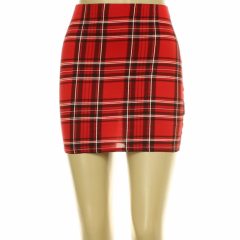 Boohoo kockás piros miniszoknya