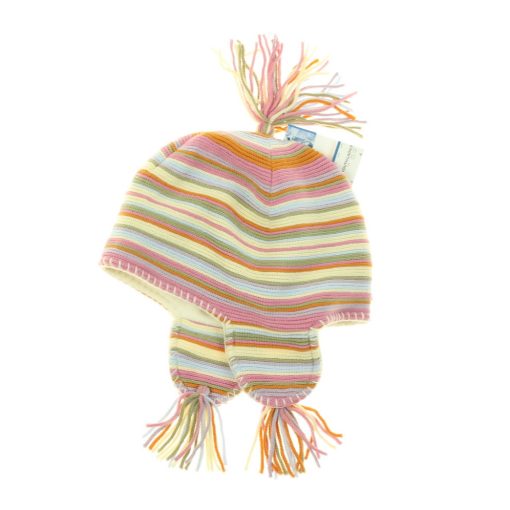 Csíkos kötött gyerek sapka polárbéléssel