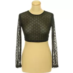 Shein csillámos-bársonymintás necc top