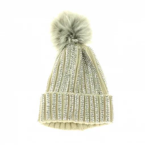 Strasszköves kötött sapka