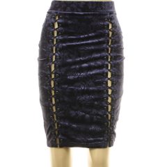 Virágmintás fűzős bársony szoknya