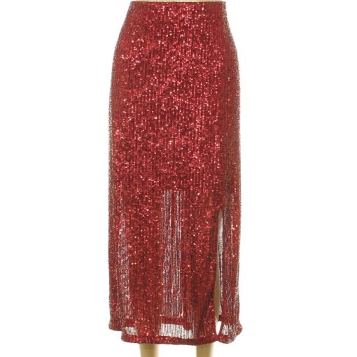 F&F flitteres bordó szoknya