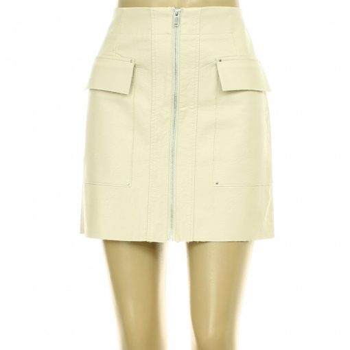 River Island krémszínű műbőr szoknya