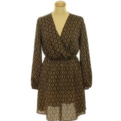 Apricot mintás szatén ruha