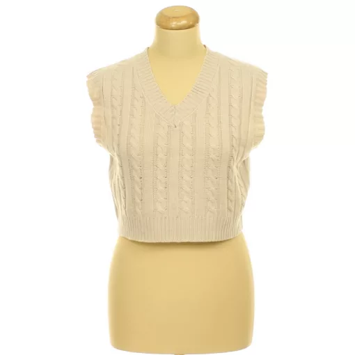 Shein csavartmintás kötött mellény