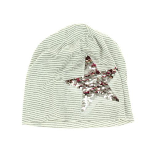 Flitteres csíkos pamut sapka