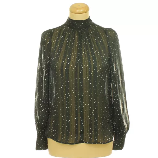 H&M pöttyös fekete blúz