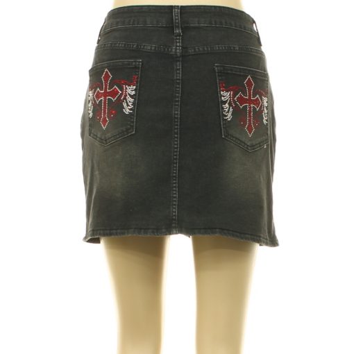 Romwe strasszos koptatott farmer szoknya