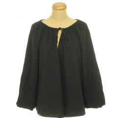 H&M fekete puffos ujjú pamut blúz