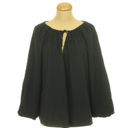 H&M fekete puffos ujjú pamut blúz