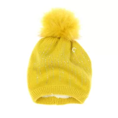 Strasszköves kötött sapka microfleece béléssel