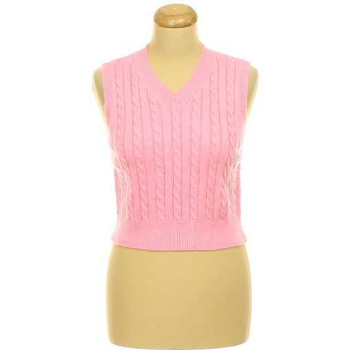 Shein rózsaszín kötött mellény