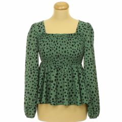 Shein mintás zöld blúz