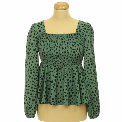 Shein mintás zöld blúz