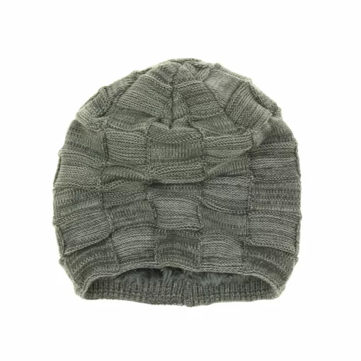 Szürke kötött sapka microfleece béléssel