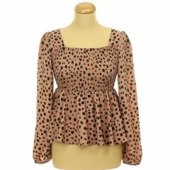 Shein púder színű mintás blúz