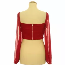 Shein piros corset felső