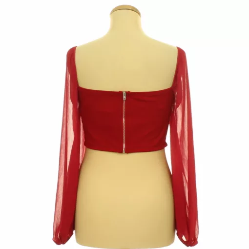 Shein piros corset felső