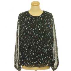 George mintás pliszírozott blúz