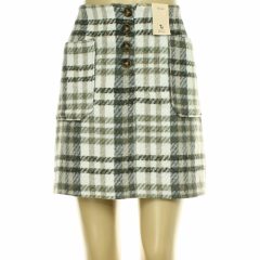 TU kockás szőrmehatású szövetszoknya