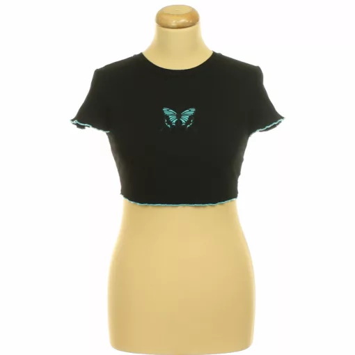 Shein hímzett mintás top