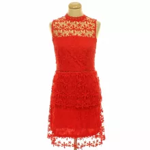 Boohoo piros horgolt csipke ruha