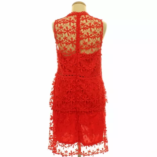 Boohoo piros horgolt csipke ruha