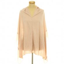 Rózsaszín gyapjúkeverék-muszlin poncsó