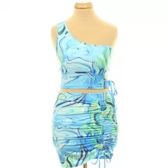 Shein mintás top-szoknya szett