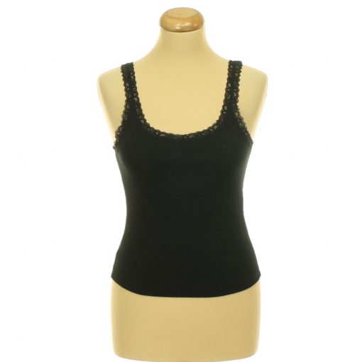 Divided csipkés fekete trikó