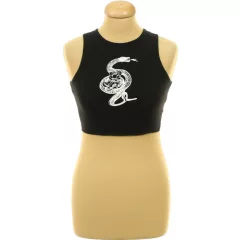 Mintás fekete top
