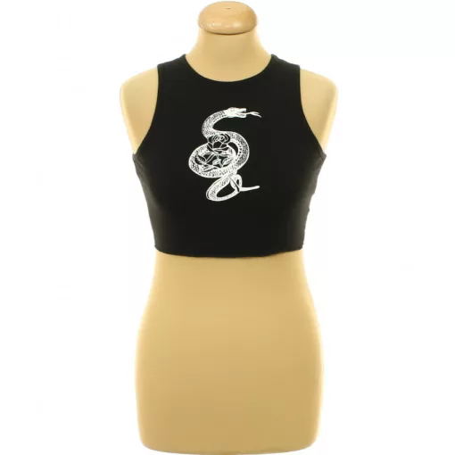 Mintás fekete top