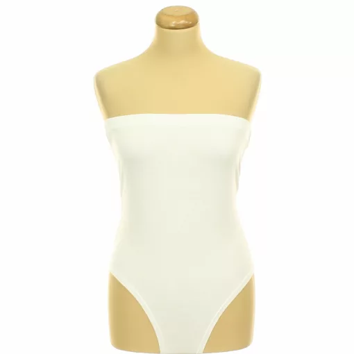 Fehér pánt nélküli body