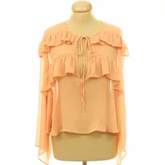 Divided fodros muszlin blúz