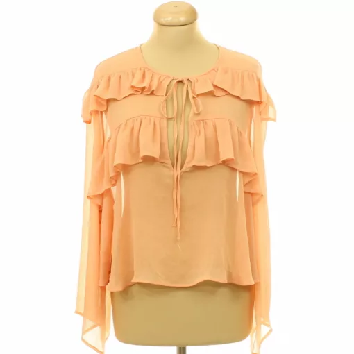 Divided fodros muszlin blúz