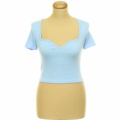 Amisu kék bordázott elasztikus top