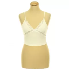 Shein csipkés krémszínű top
