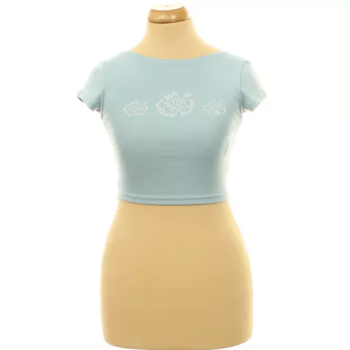 Bershka strasszköves kék top