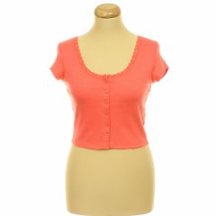 Superdry csipkeszegélyes korall színű felső