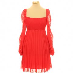 Asos pliszírozott piros ruha