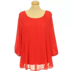 Pfeffinger piros pliszírozott blúz