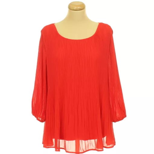 Pfeffinger piros pliszírozott blúz